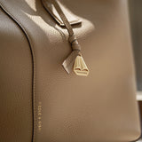 Boat shape Tote genuine leather bag