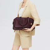 boat shape vegetable-tanned leather  travel bag