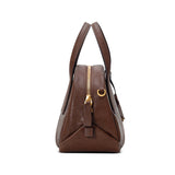 boat shape vegetable-tanned leather handbag