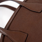 boat shape vegetable-tanned leather handbag