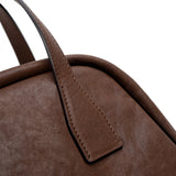 boat shape vegetable-tanned leather handbag