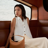 sailboat genuine cow leather handbag