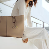 Boat shape Tote genuine leather bag