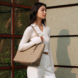 Boat shape Tote genuine leather bag