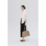 boat shape vegetable-tanned leather  travel bag